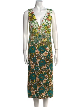 Rachel Comey Floral Print Midi Length Dress