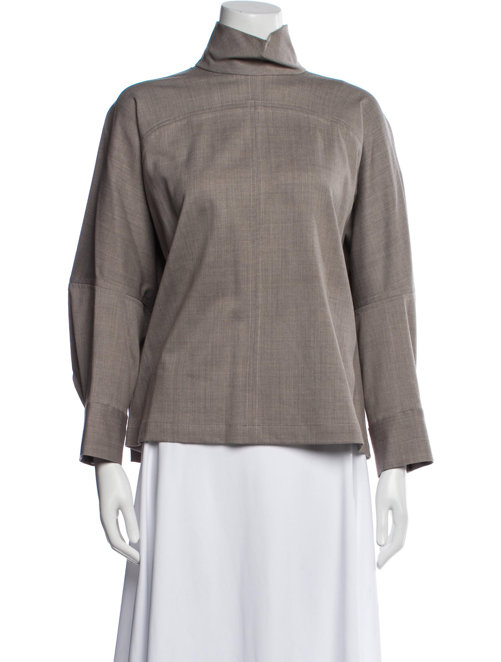 Rachel Comey Mock Neck Three-Quarter Sleeve Sweatshirt