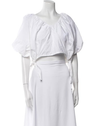 Rachel Comey Linen V-Neck Crop Top