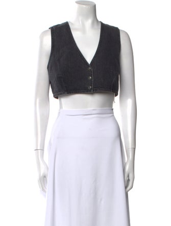 Rachel Comey V-Neck Sleeveless Crop Top