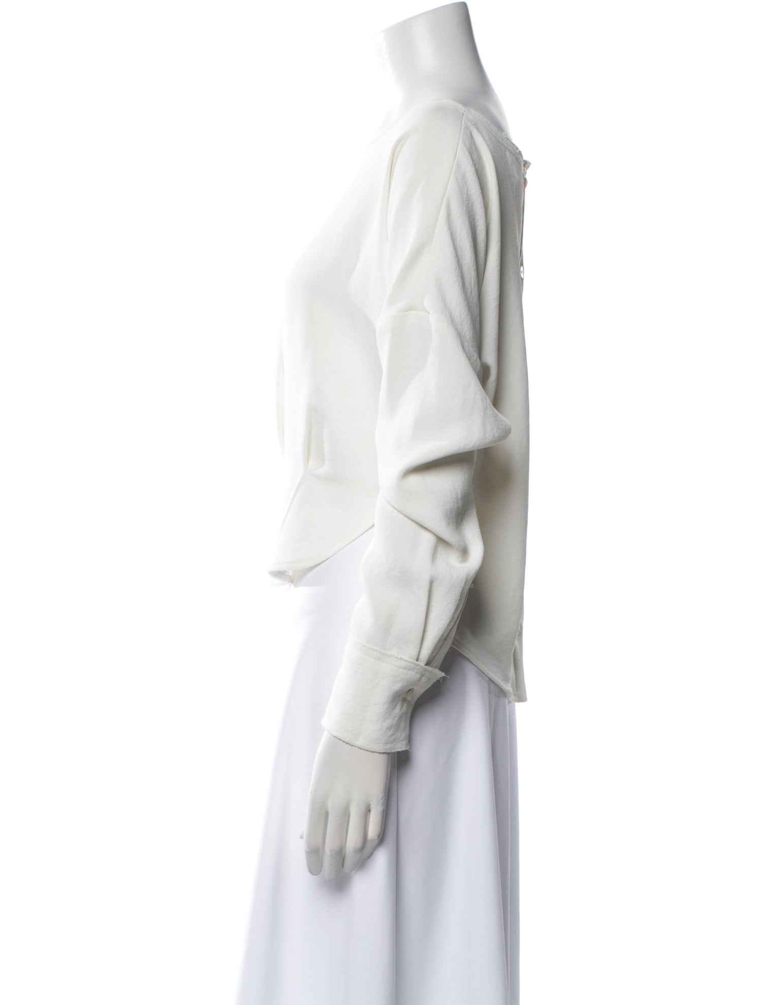 Rachel Comey Bateau Neckline Three-Quarter Sleeve Crop Top