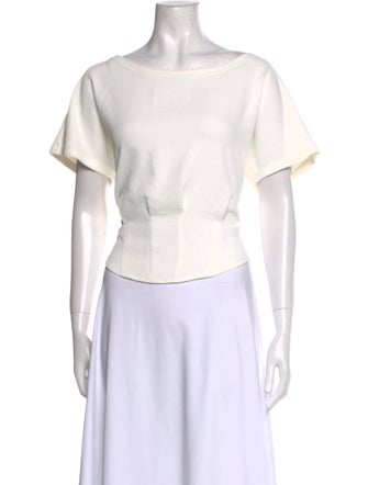 Rachel Comey Bateau Neckline Short Sleeve Crop Top