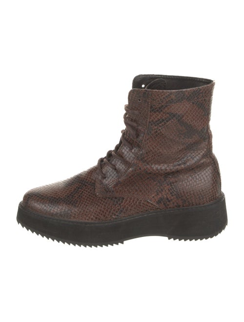 Rachel Comey Leather Animal Print Combat Boots