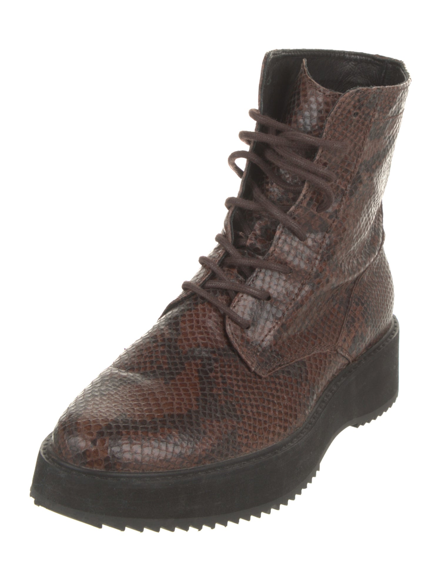 Rachel Comey Leather Animal Print Combat Boots