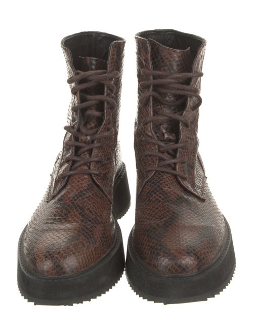 Rachel Comey Leather Animal Print Combat Boots