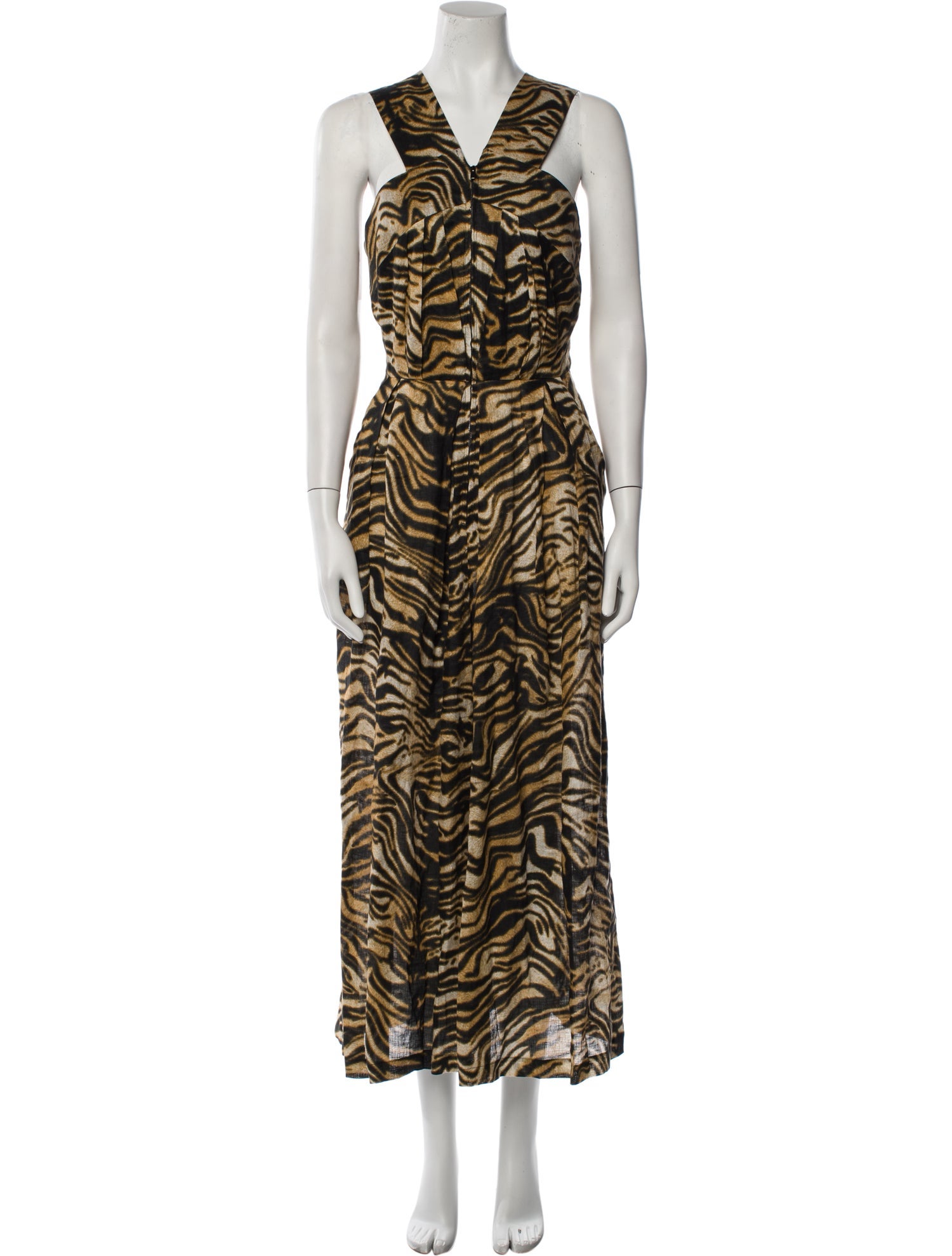 Rachel Comey Animal Print V-Neck Jumpsuit