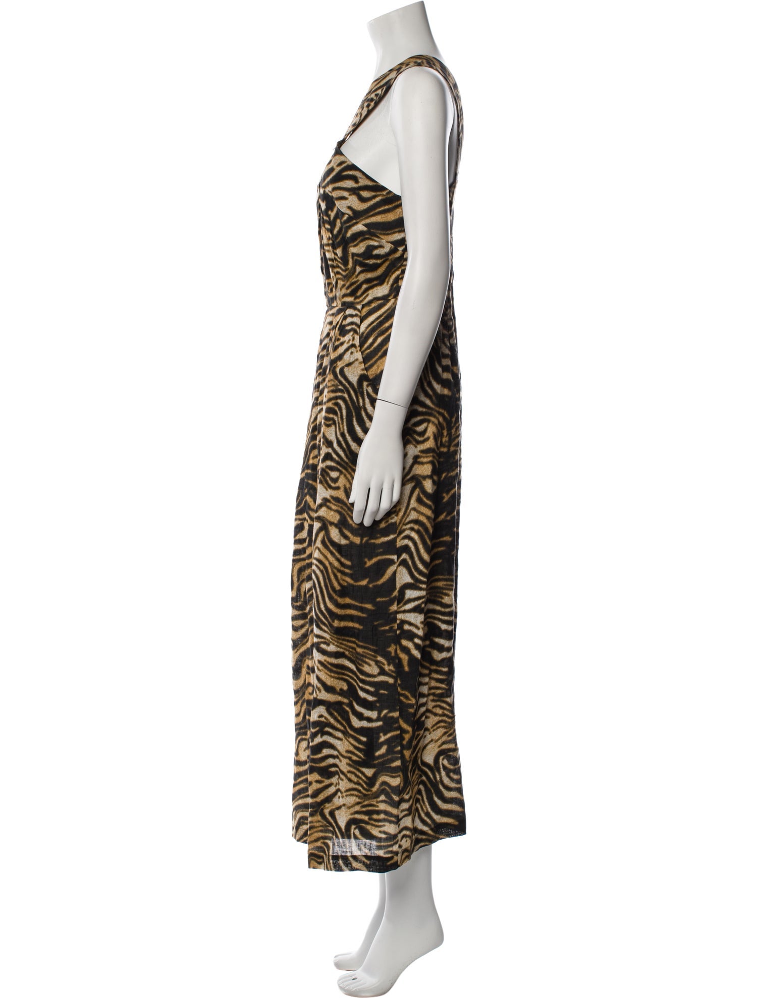 Rachel Comey Animal Print V-Neck Jumpsuit