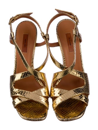 Rachel Comey Snakeskin Animal Print Slingback Sandals