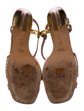 Rachel Comey Snakeskin Animal Print Slingback Sandals
