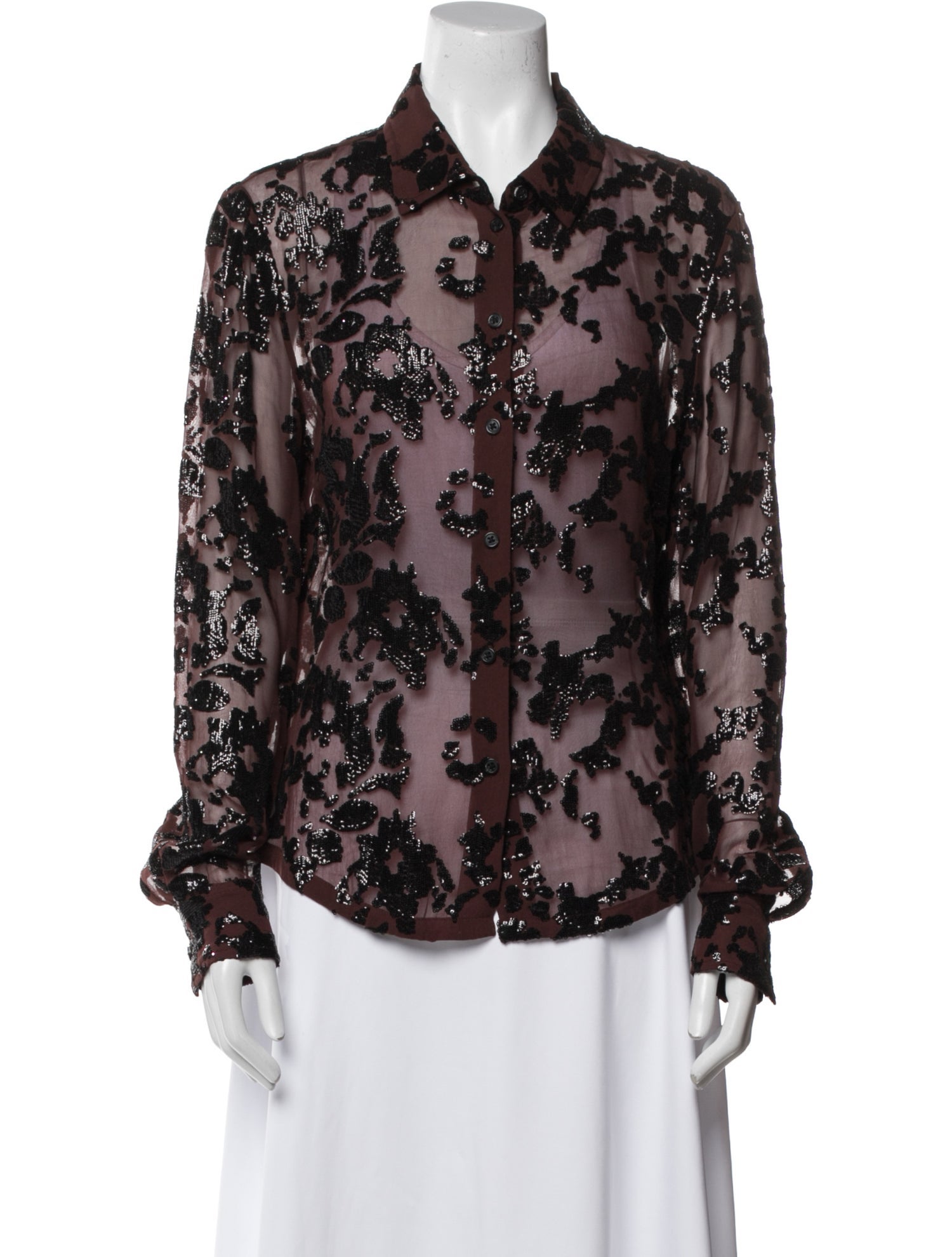 Rachel Comey Silk Floral Print Button-Up Top