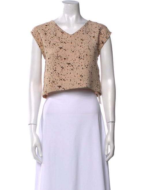 Rachel Comey Floral Print V-Neck Crop Top