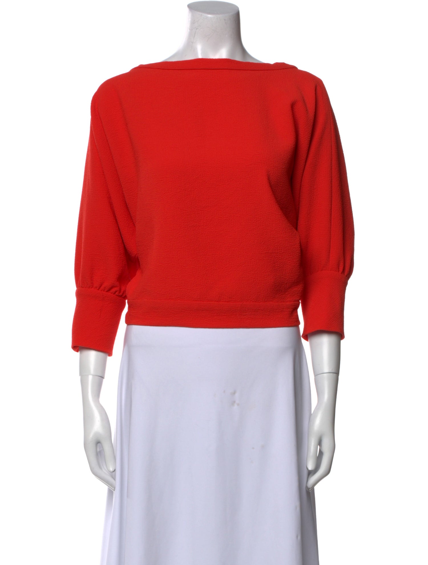 Rachel Comey Bateau Neckline Three-Quarter Sleeve Crop Top