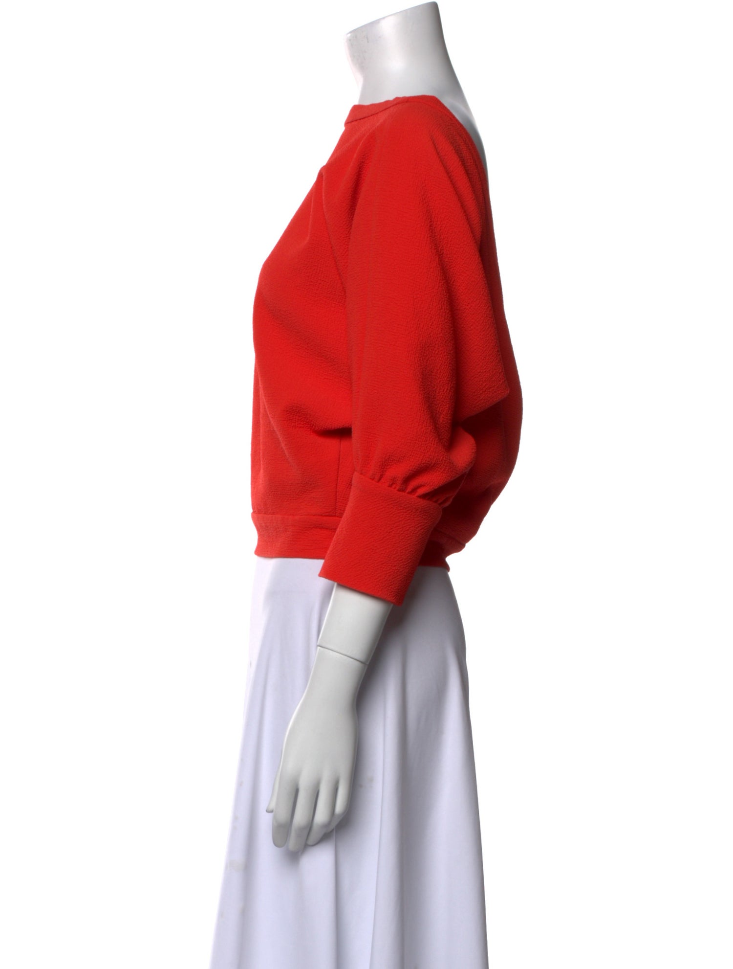 Rachel Comey Bateau Neckline Three-Quarter Sleeve Crop Top