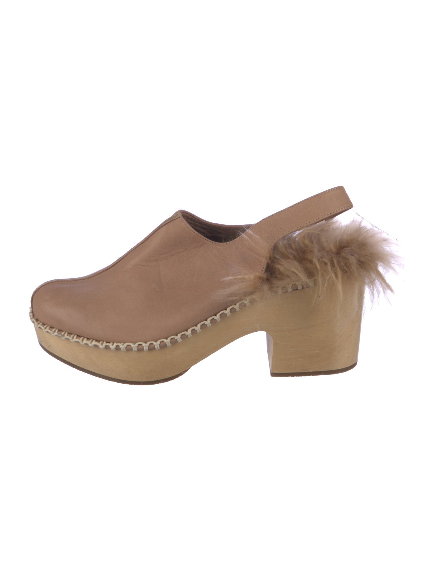 Rachel Comey Leather Fur Trim Mules