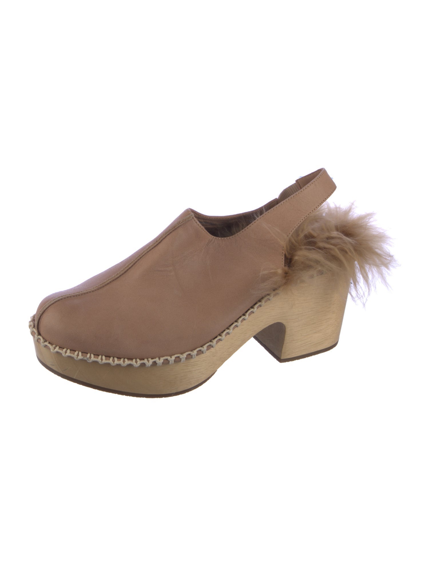 Rachel Comey Leather Fur Trim Mules
