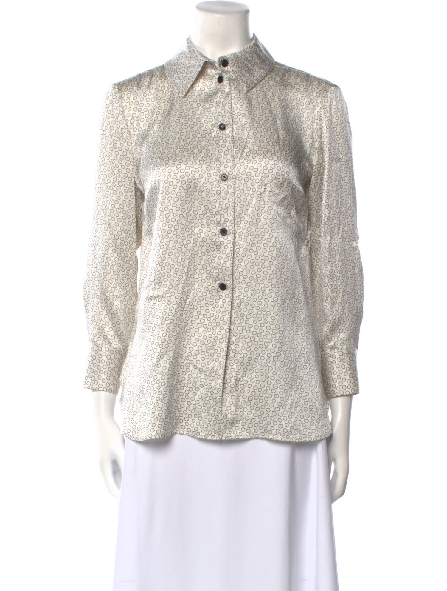 Rachel Comey Printed Long Sleeve Button-Up Top