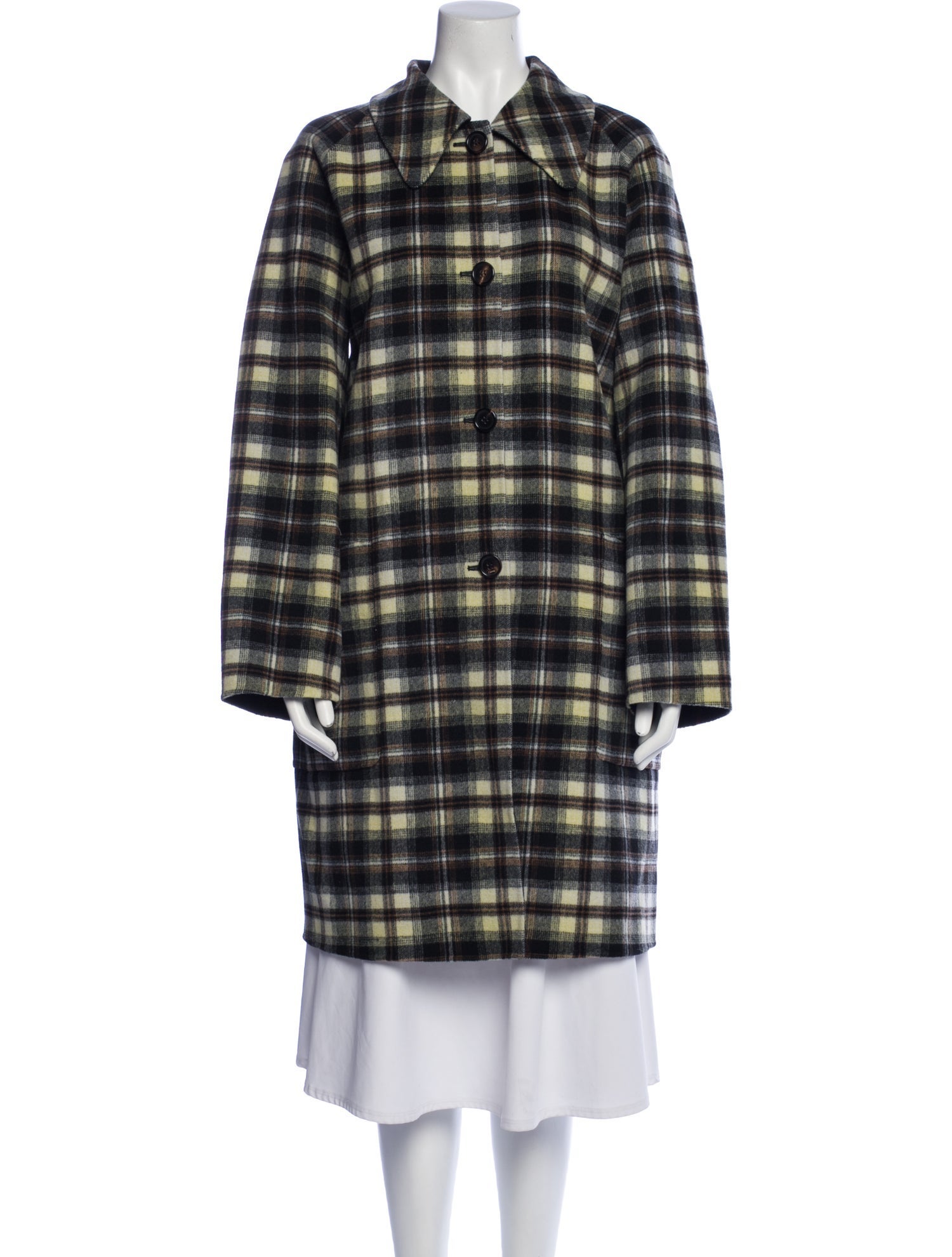 Rachel Comey Wool Plaid Print Trench Coat w/ Tags