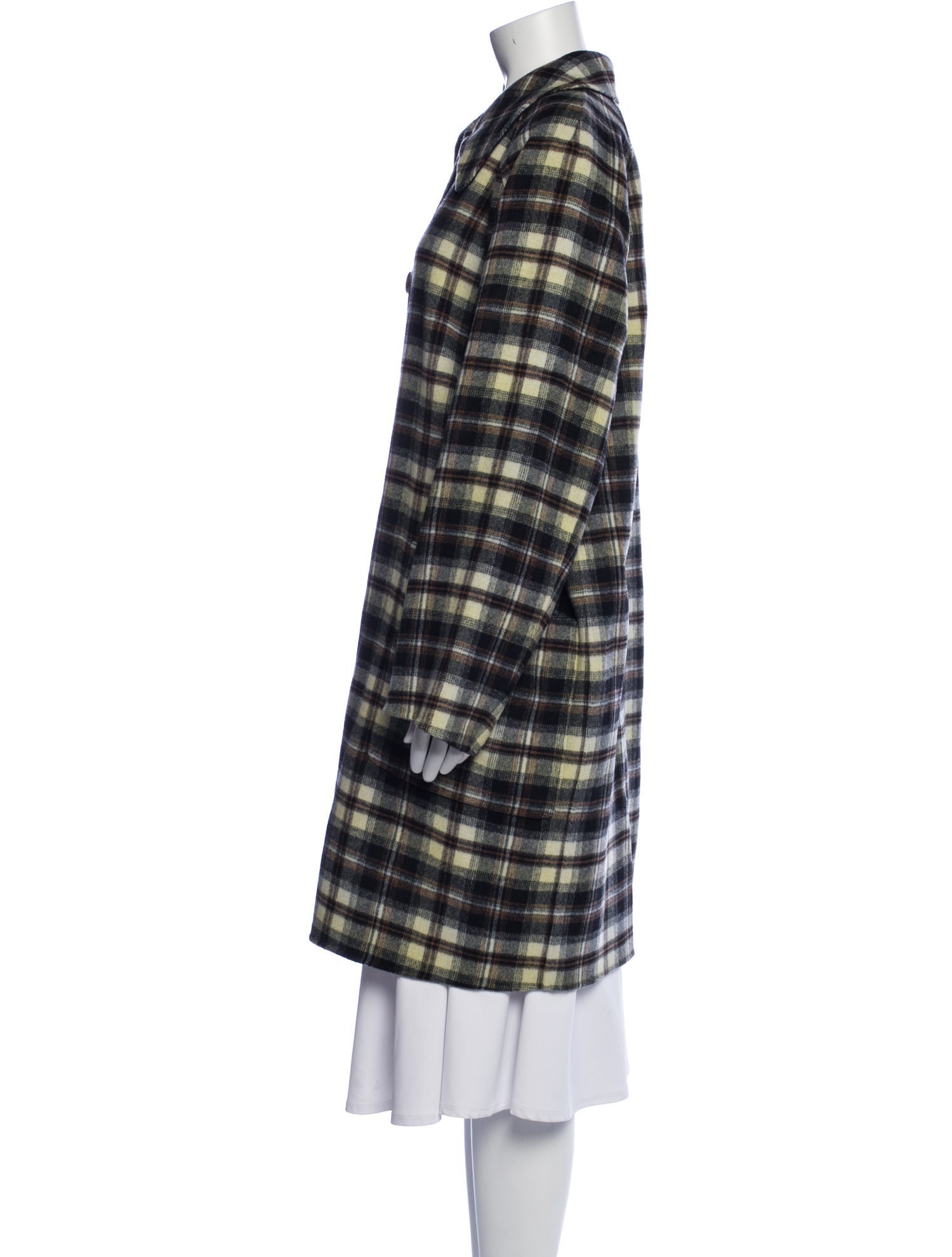 Rachel Comey Wool Plaid Print Trench Coat w/ Tags