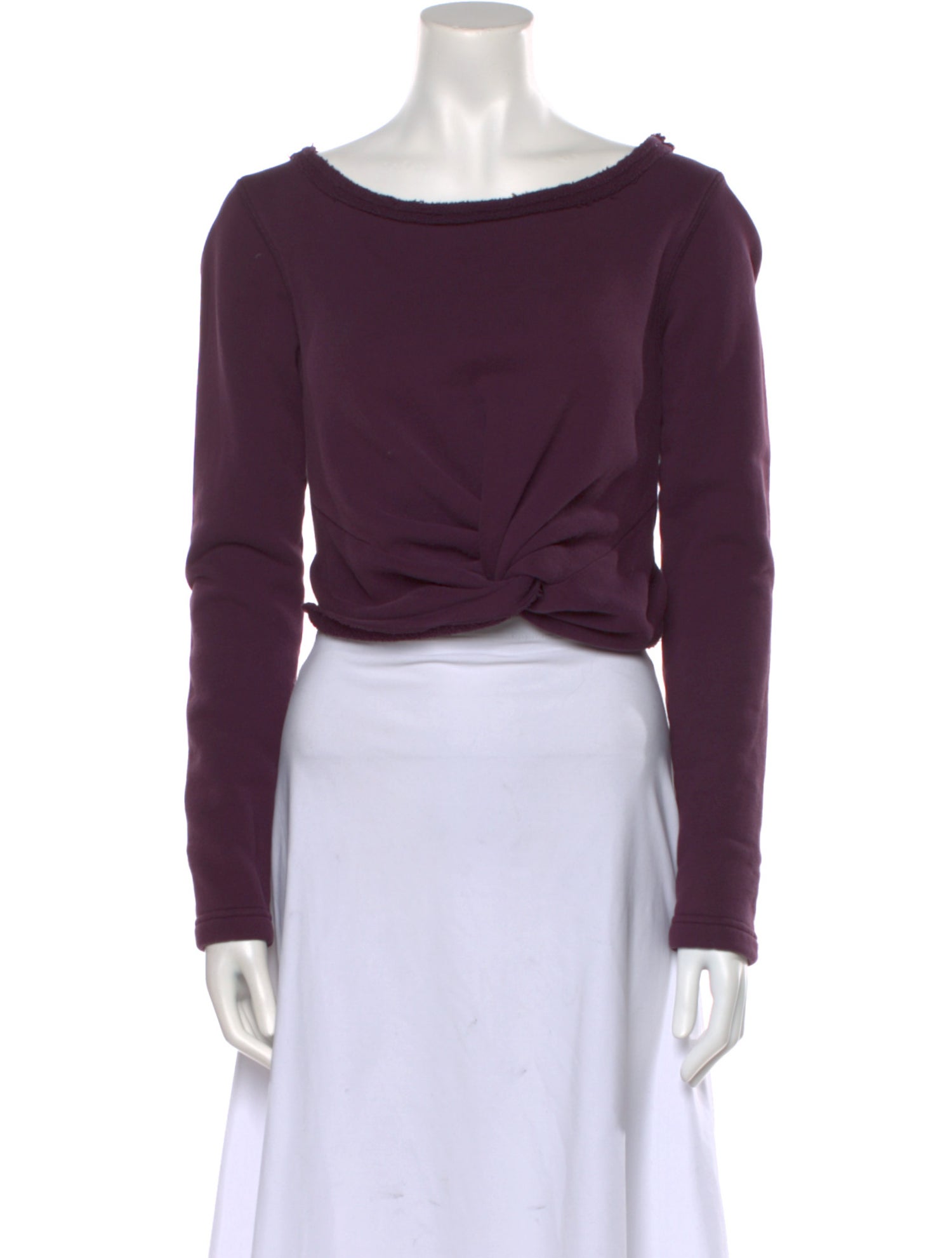 Rachel Comey Scoop Neck Long Sleeve Crop Top