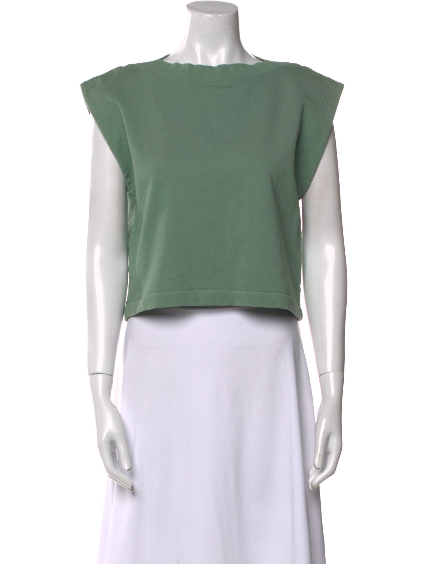 Rachel Comey Bateau Neckline Short Sleeve Crop Top