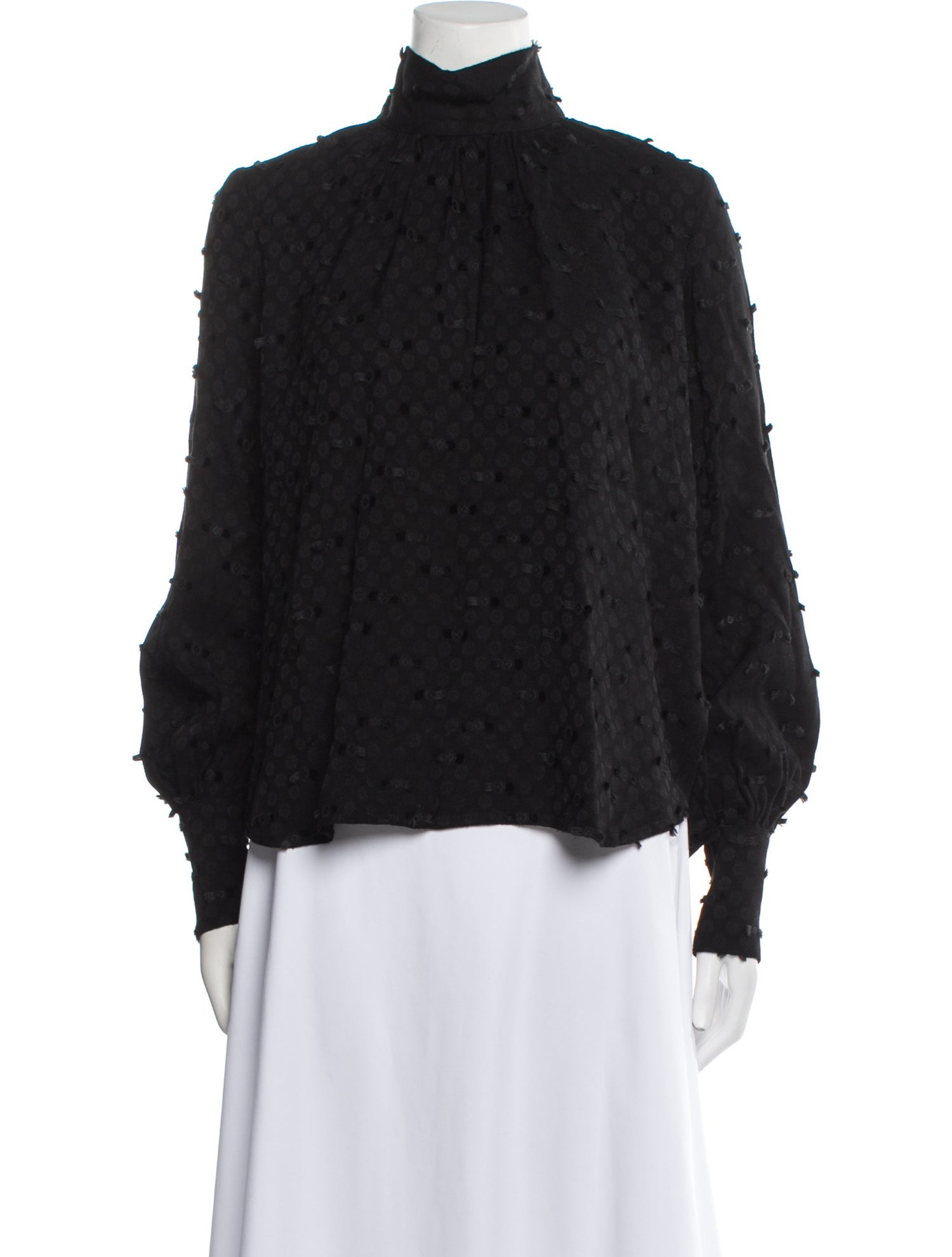 Rachel Comey Floral Print Mock Neck Blouse