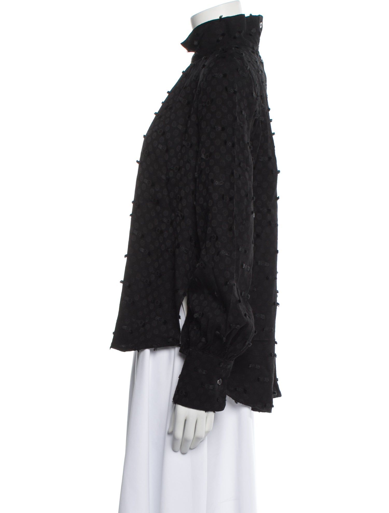 Rachel Comey Floral Print Mock Neck Blouse