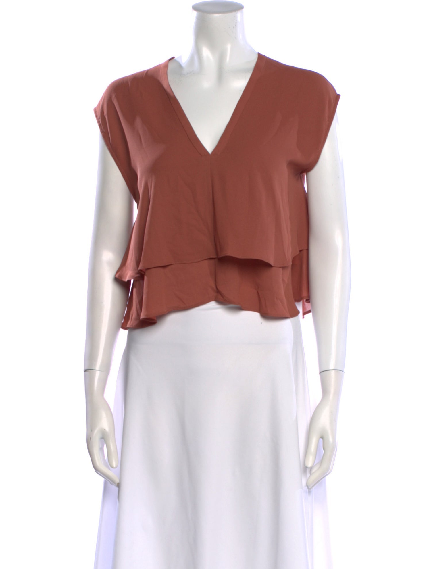 Rachel Comey Silk V-Neck Crop Top