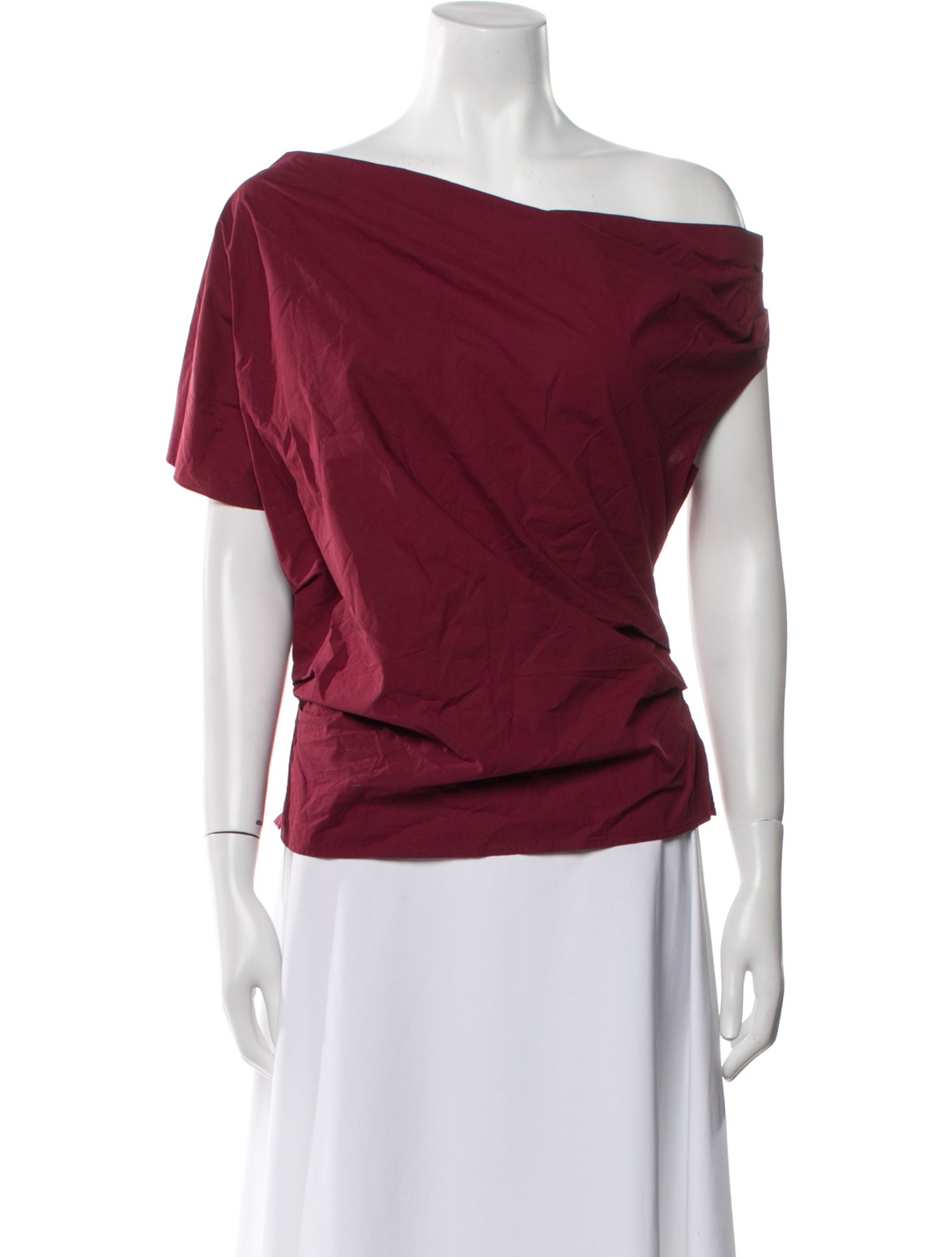 Rachel Comey One-Shoulder Short Sleeve Crop Top