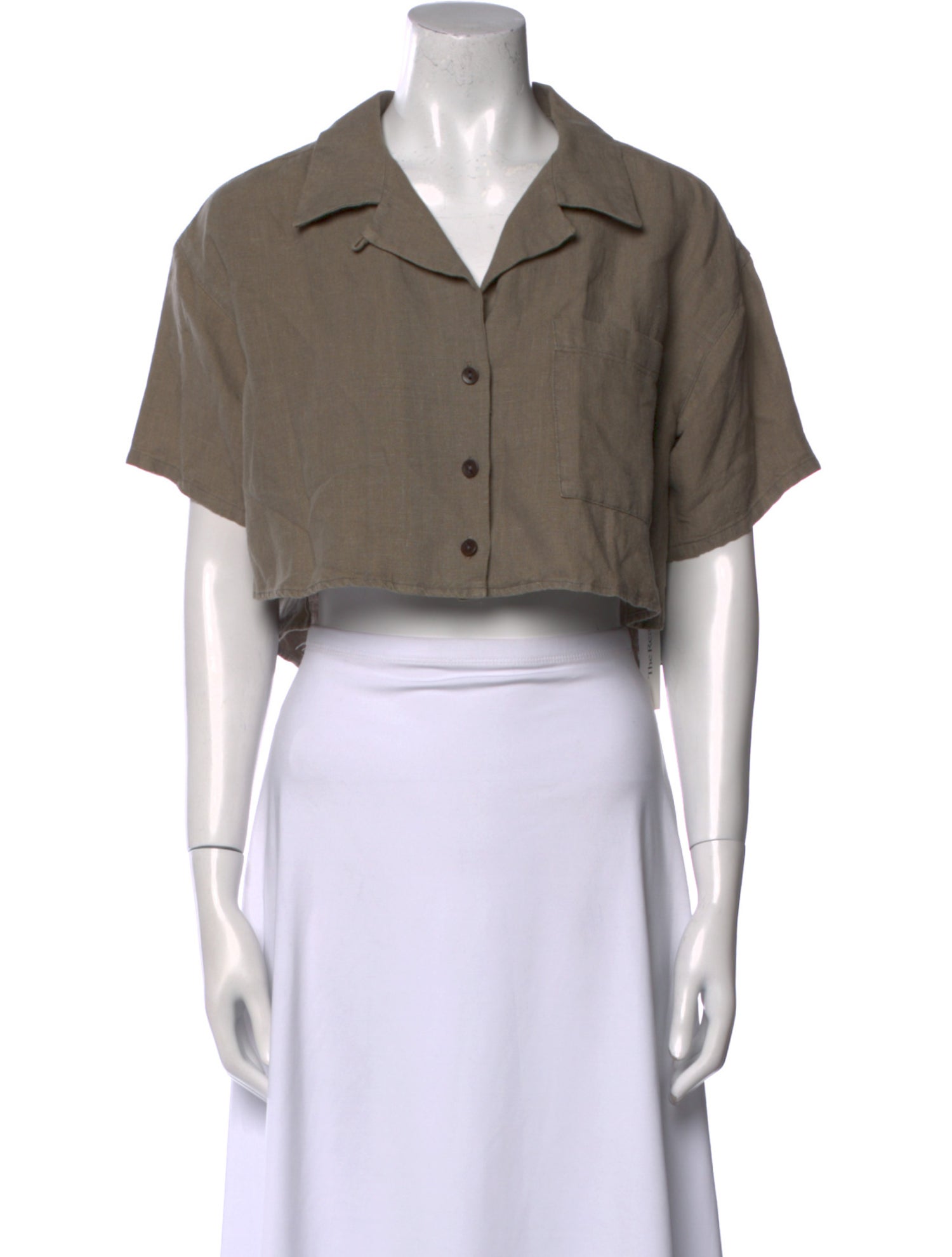 Rachel Comey Linen Short Sleeve Crop Top