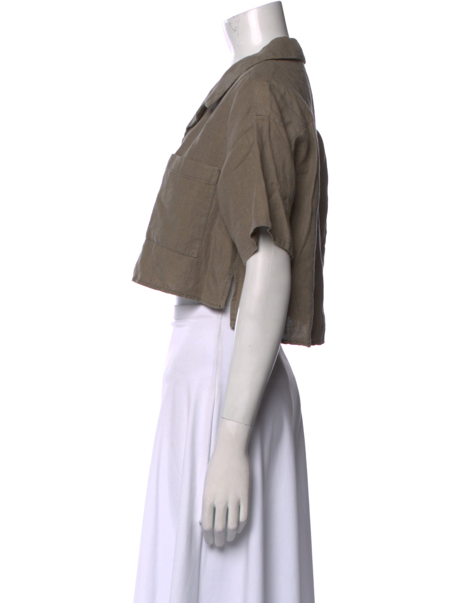 Rachel Comey Linen Short Sleeve Crop Top