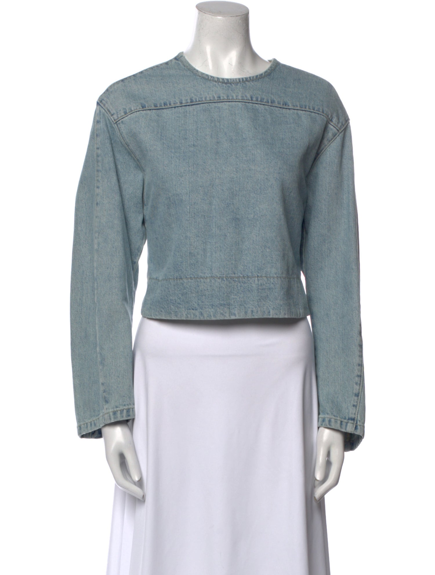 Rachel Comey Crew Neck Long Sleeve Crop Top
