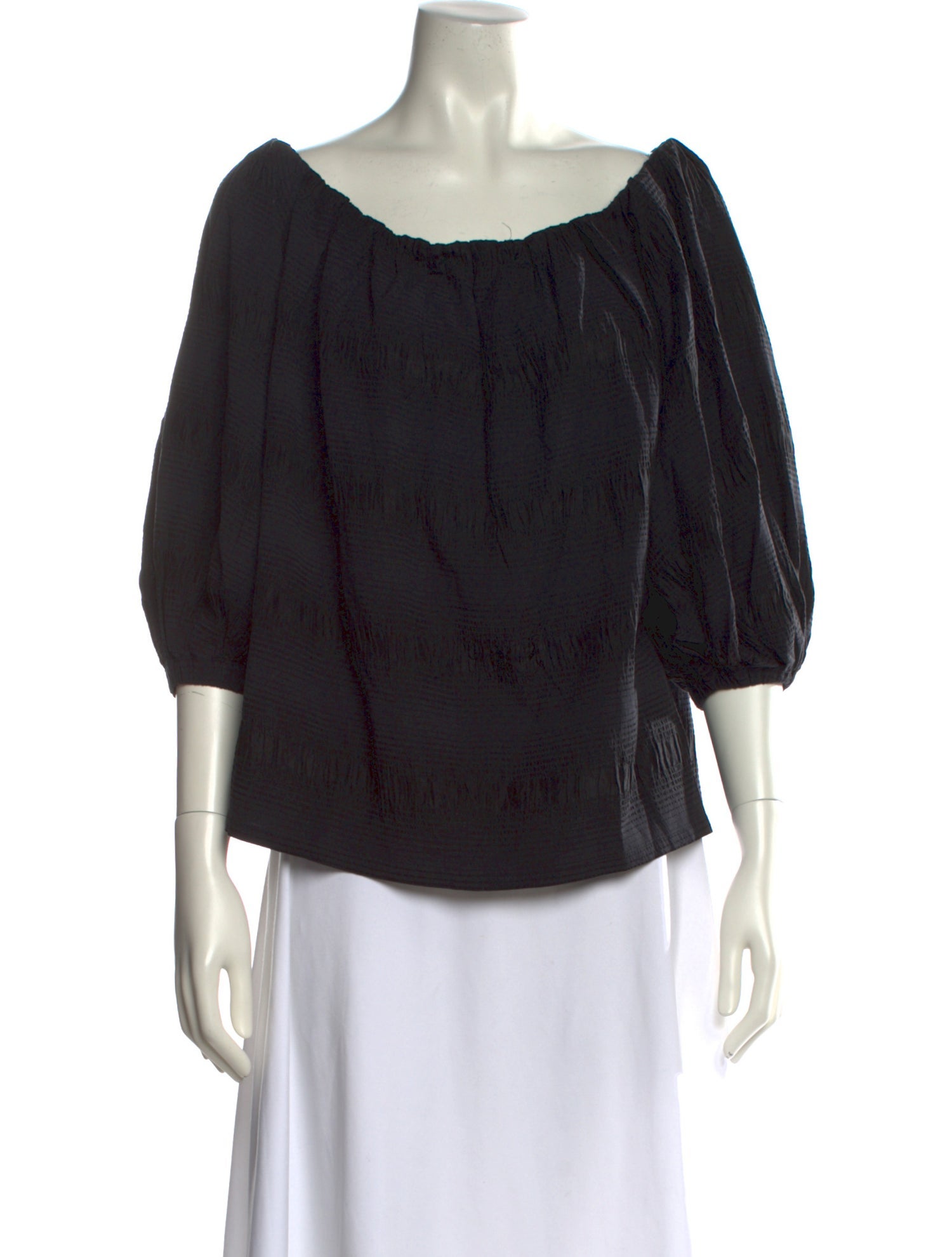 Rachel Comey Scoop Neck Three-Quarter Sleeve Blouse