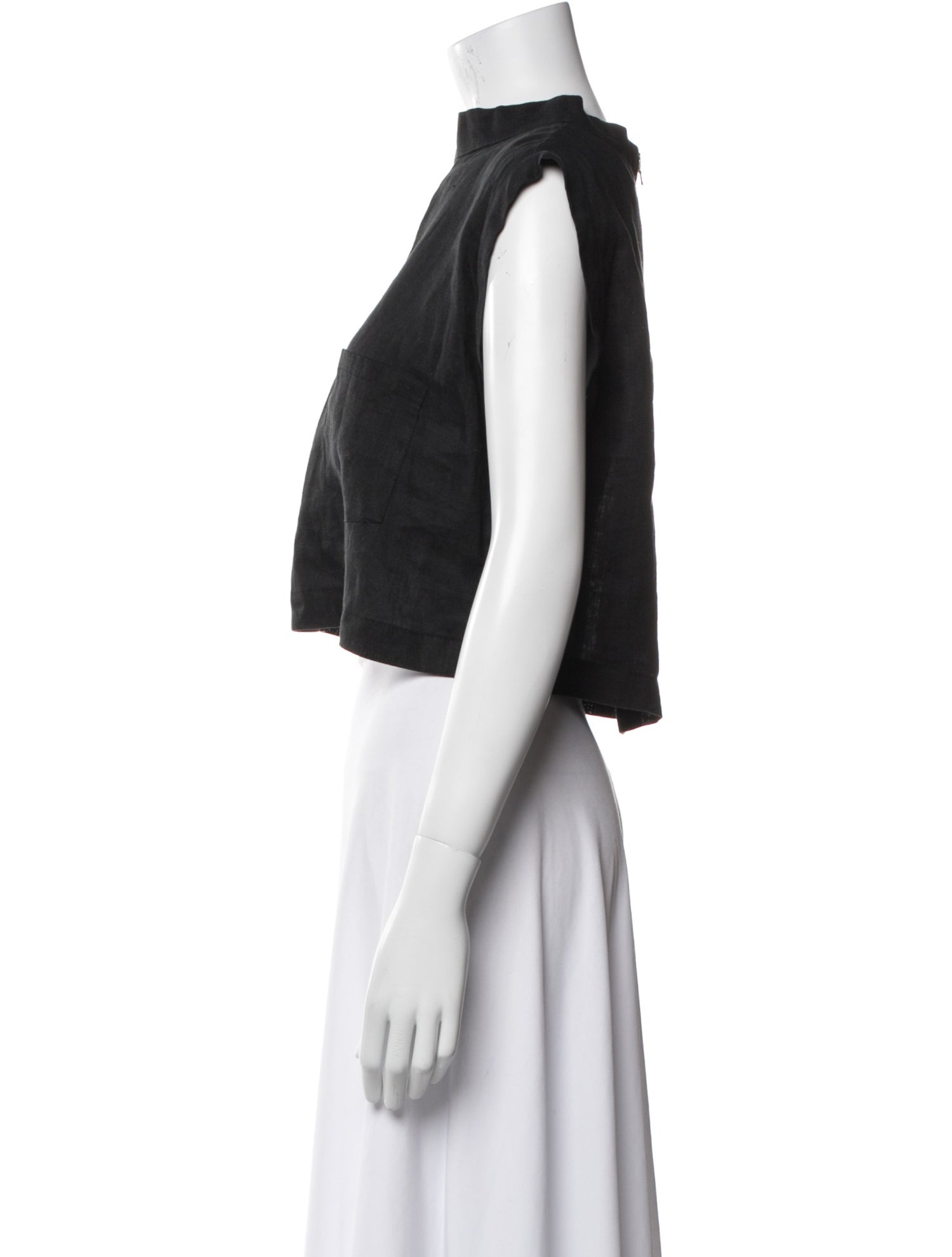 Rachel Comey Linen Scoop Neck Crop Top