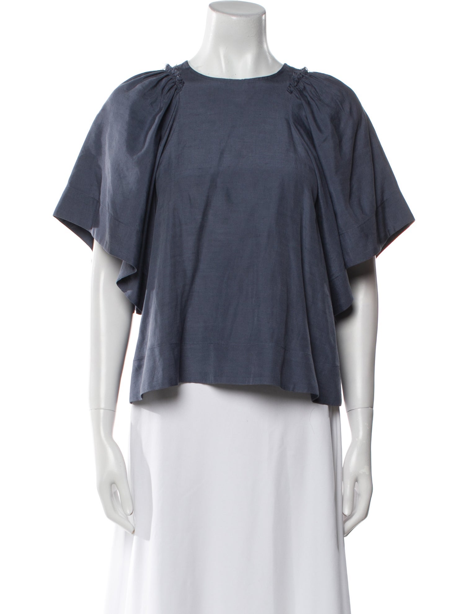 Rachel Comey Linen Bateau Neckline Crop Top