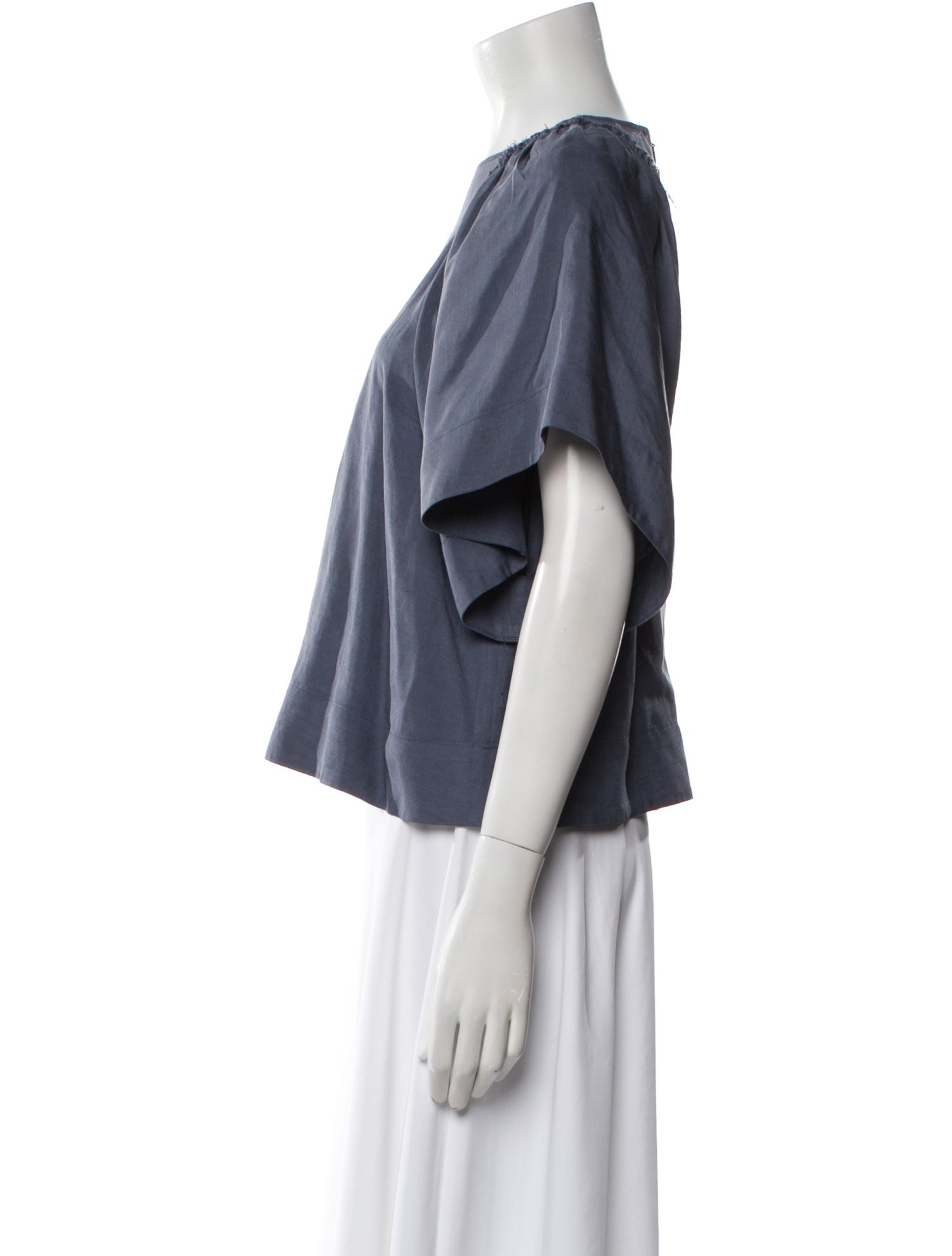 Rachel Comey Linen Bateau Neckline Crop Top