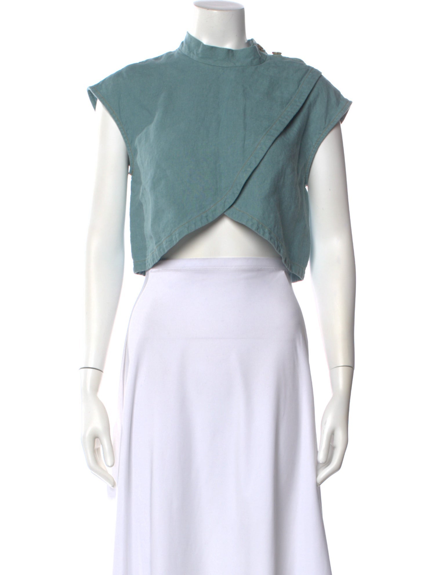 Rachel Comey Mock Neck Short Sleeve Crop Top