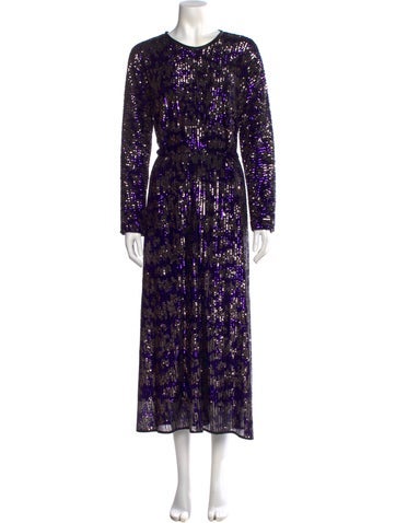 Pre-owned Rachel Comey Silk Long Dress In Purple