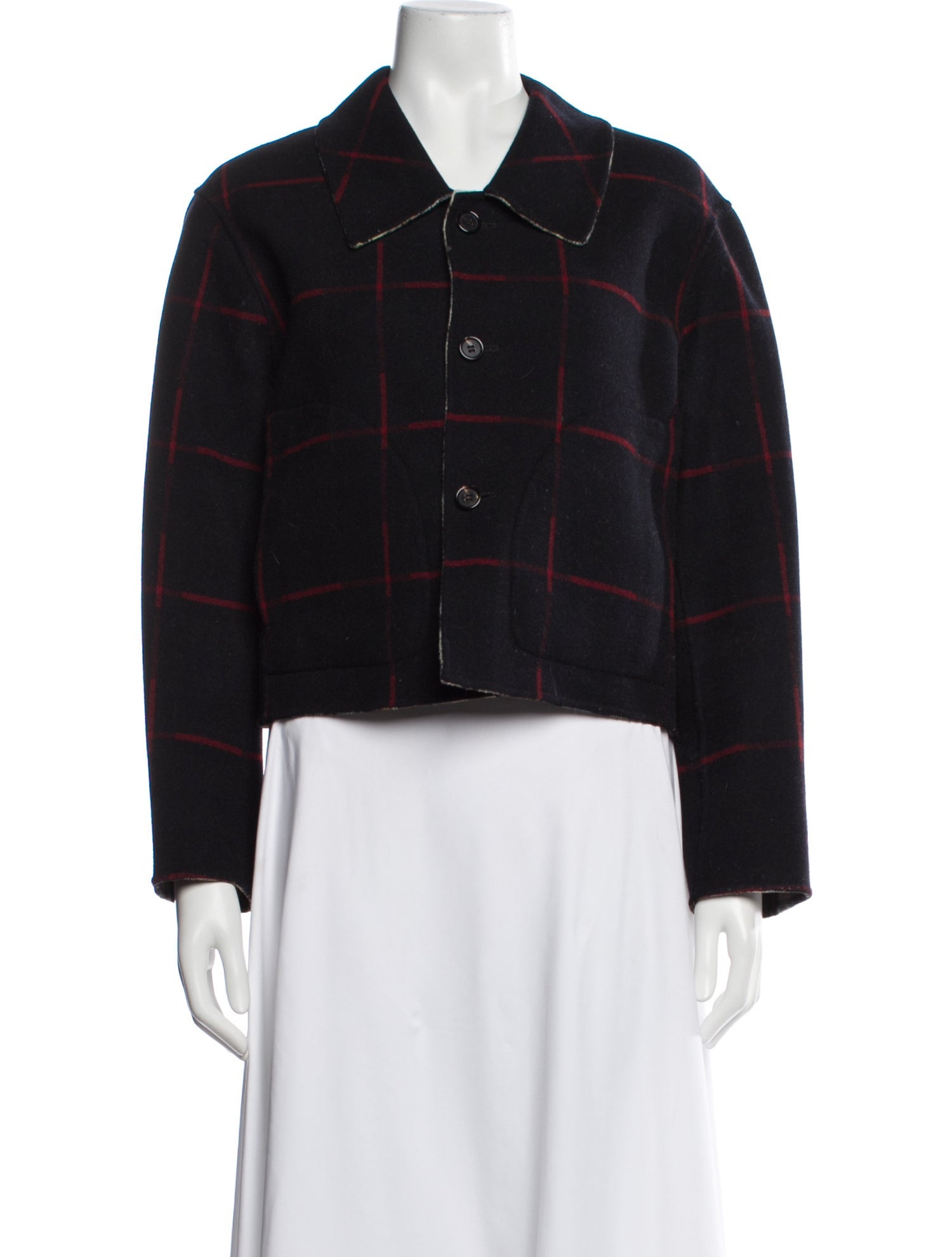 Rachel Comey Wool Plaid Print Blazer