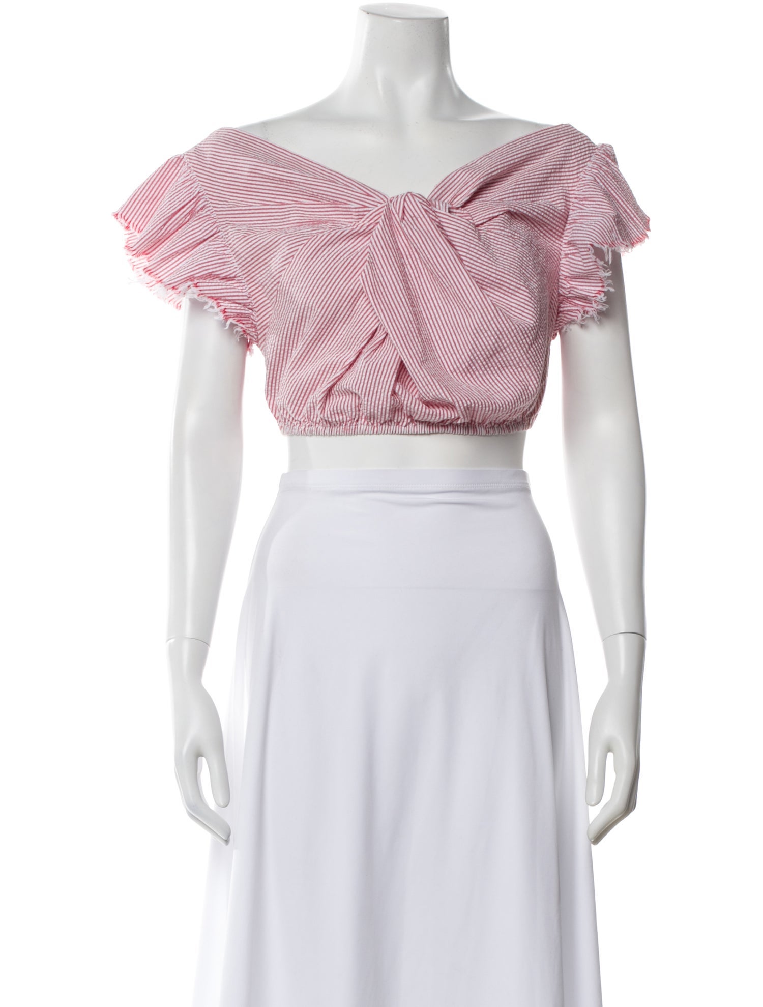 Rachel Comey Striped Off-The-Shoulder Crop Top