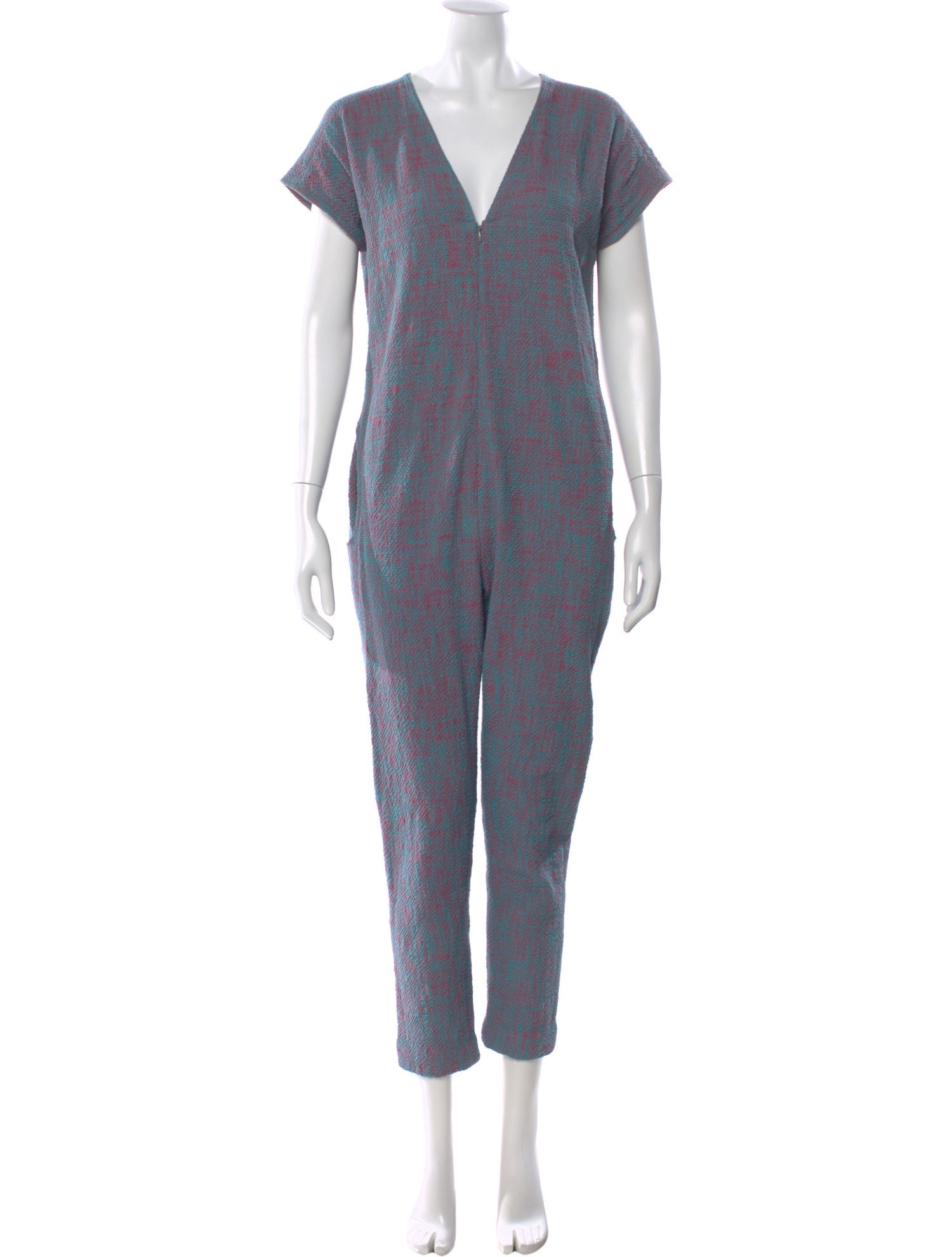 Rachel Comey Tie-Dye Print V-Neck Jumpsuit