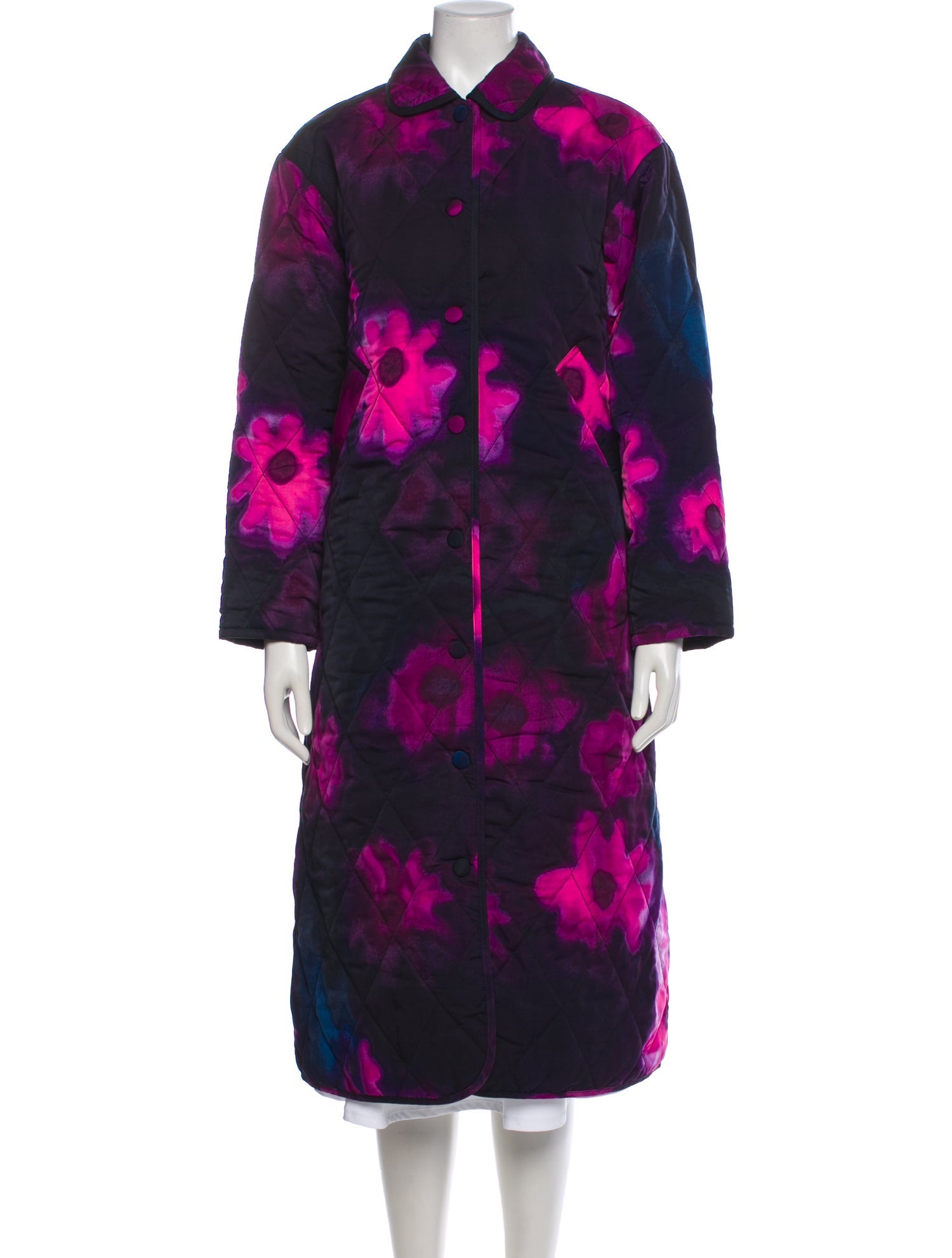 Rachel Comey Floral Print Faux Fur Coat