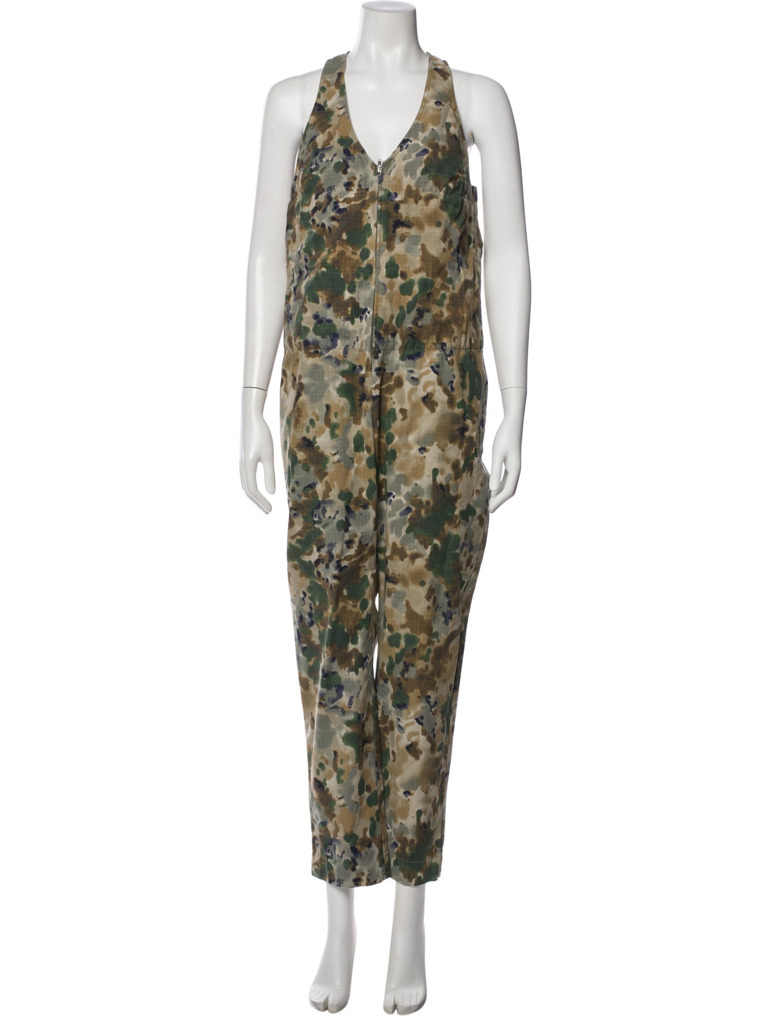 Rachel Comey Camouflage Print V-Neck Jumpsuit
