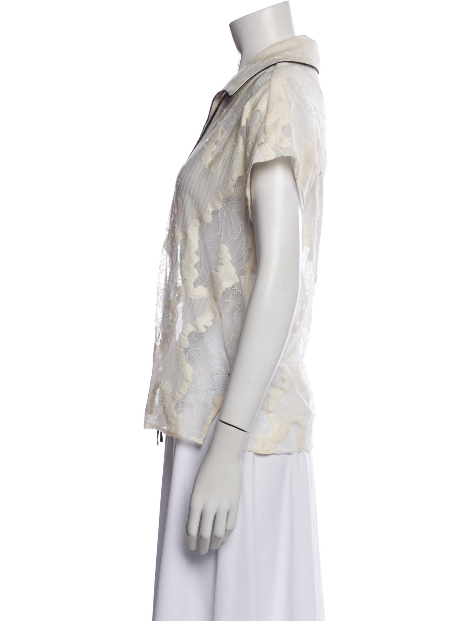 Rachel Comey Lace Pattern Short Sleeve Blouse