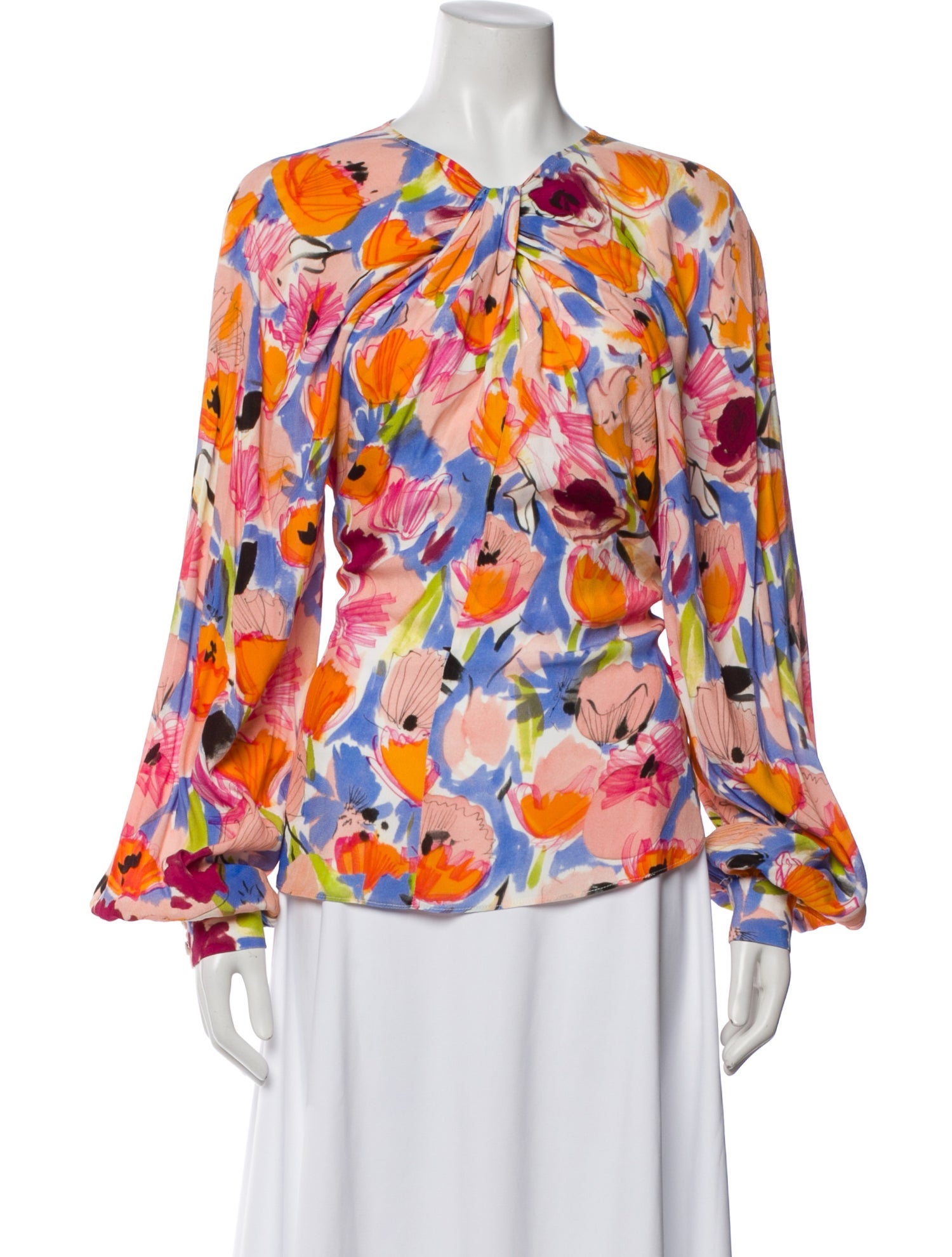 Rachel Comey Floral Print Crew Neck Blouse