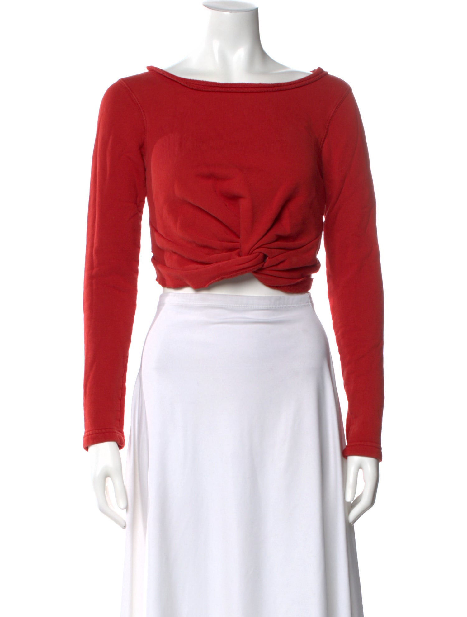 Rachel Comey Bateau Neckline Long Sleeve Crop Top