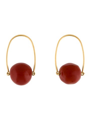 Pre-owned Rachel Comey Arabica Drop Hoop Earrings In Multi
