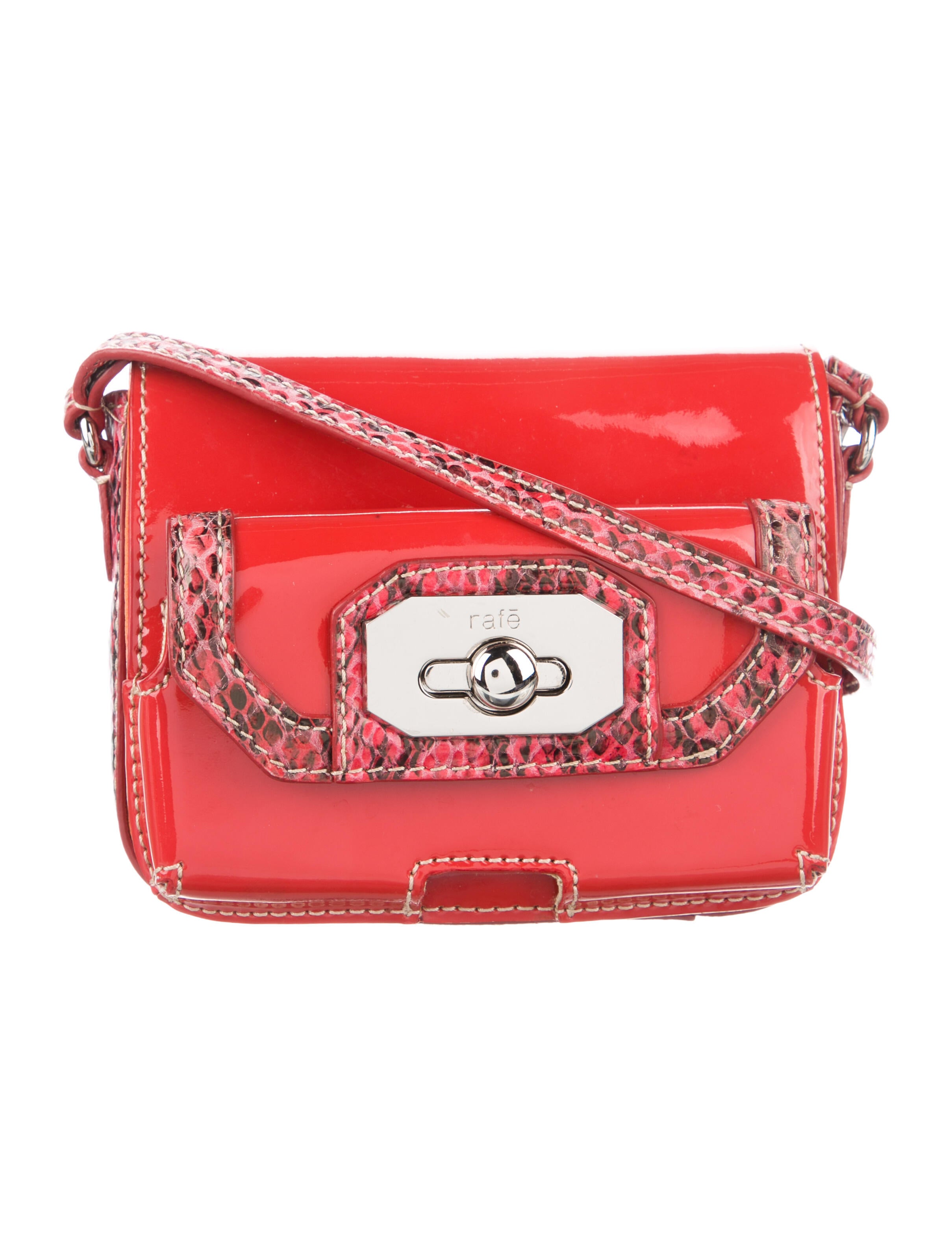 Rafe Patent Leather Crossbody Orange Crossbody Bags, Handbags