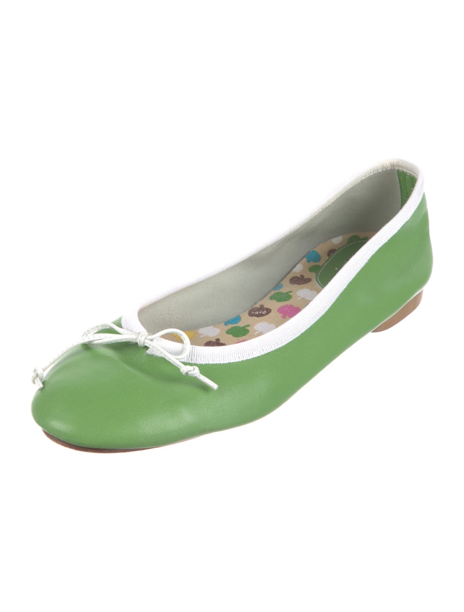 Rafe Leather Bow Accents Ballet Flats