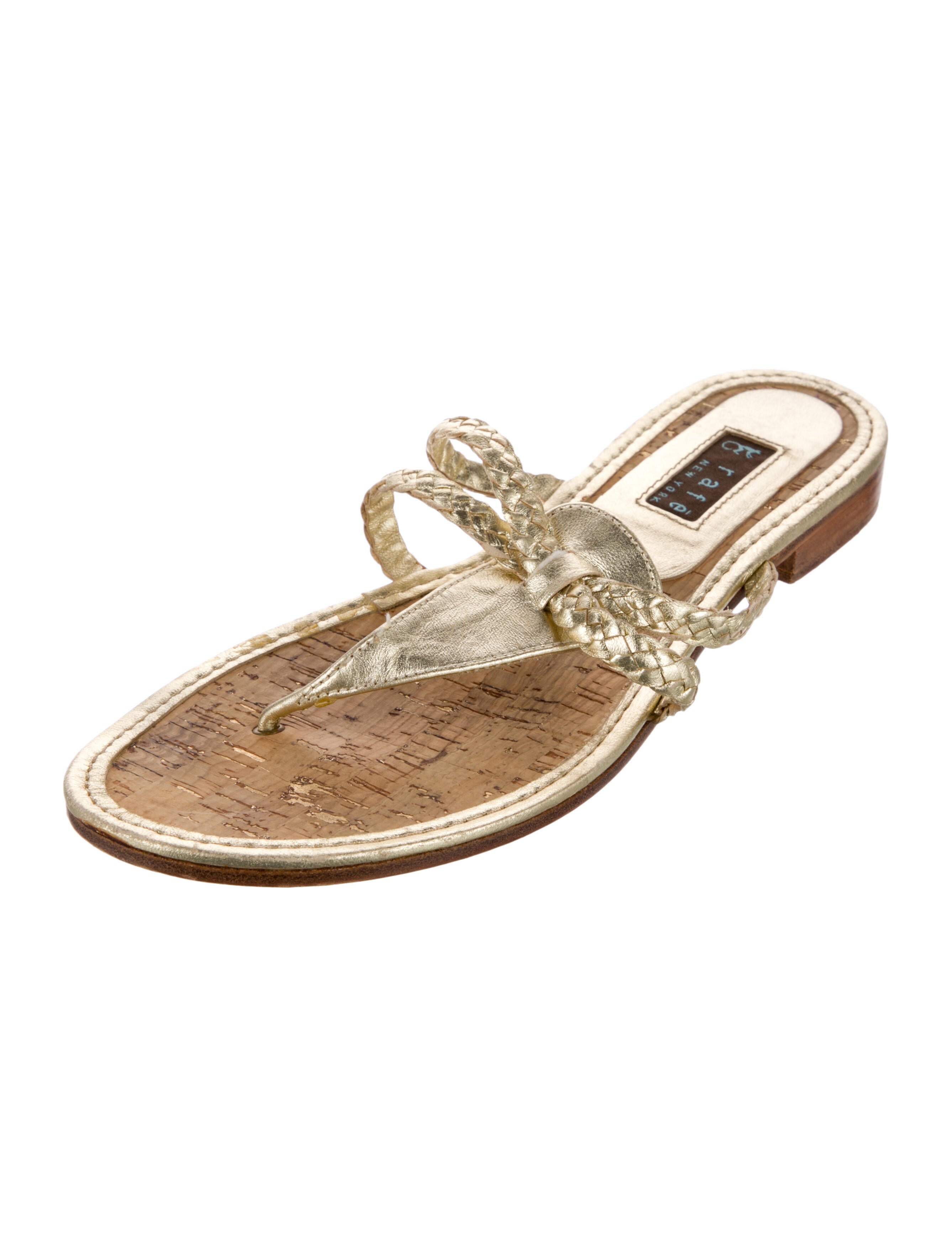 Rafe Leather Braided Accents Flip Flops