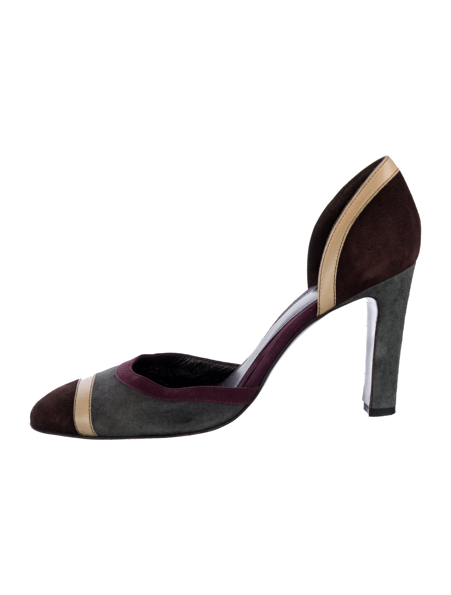Rafe Suede Colorblock Pattern D'Orsay Pumps